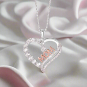 Custom Heart Necklace with Clear Diamond Paved Pendant-Black Diamonds New York