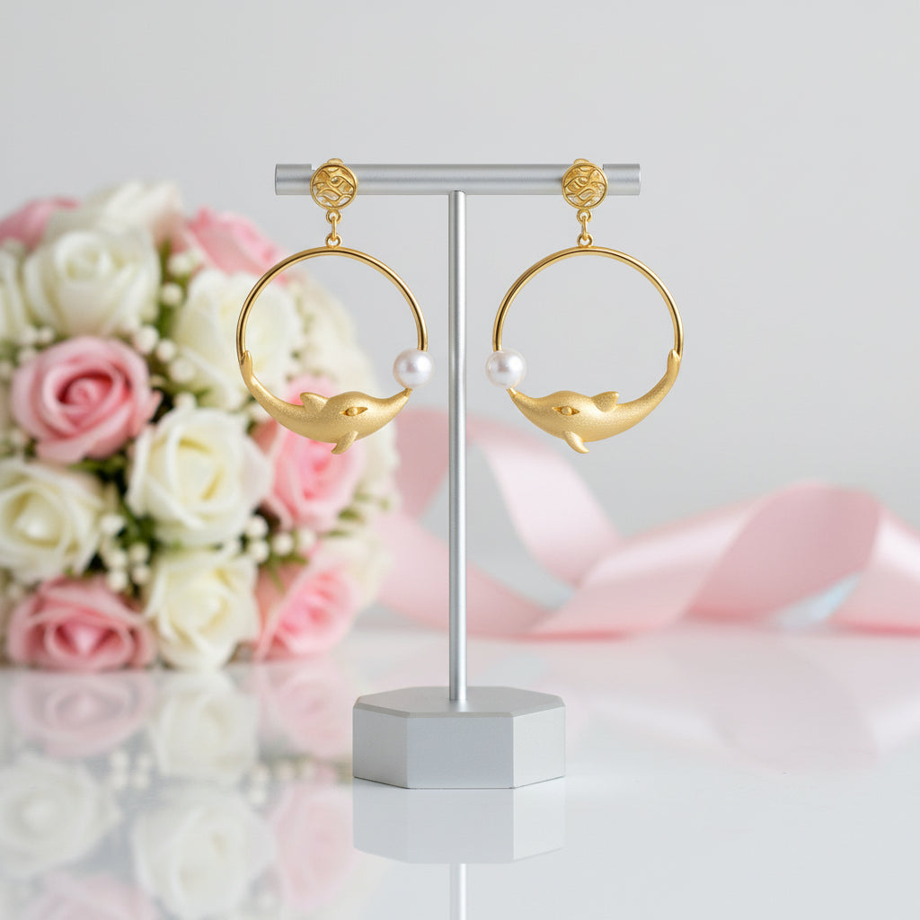 Joyful Dolphin Park Dangle Earrings-Black Diamonds New York