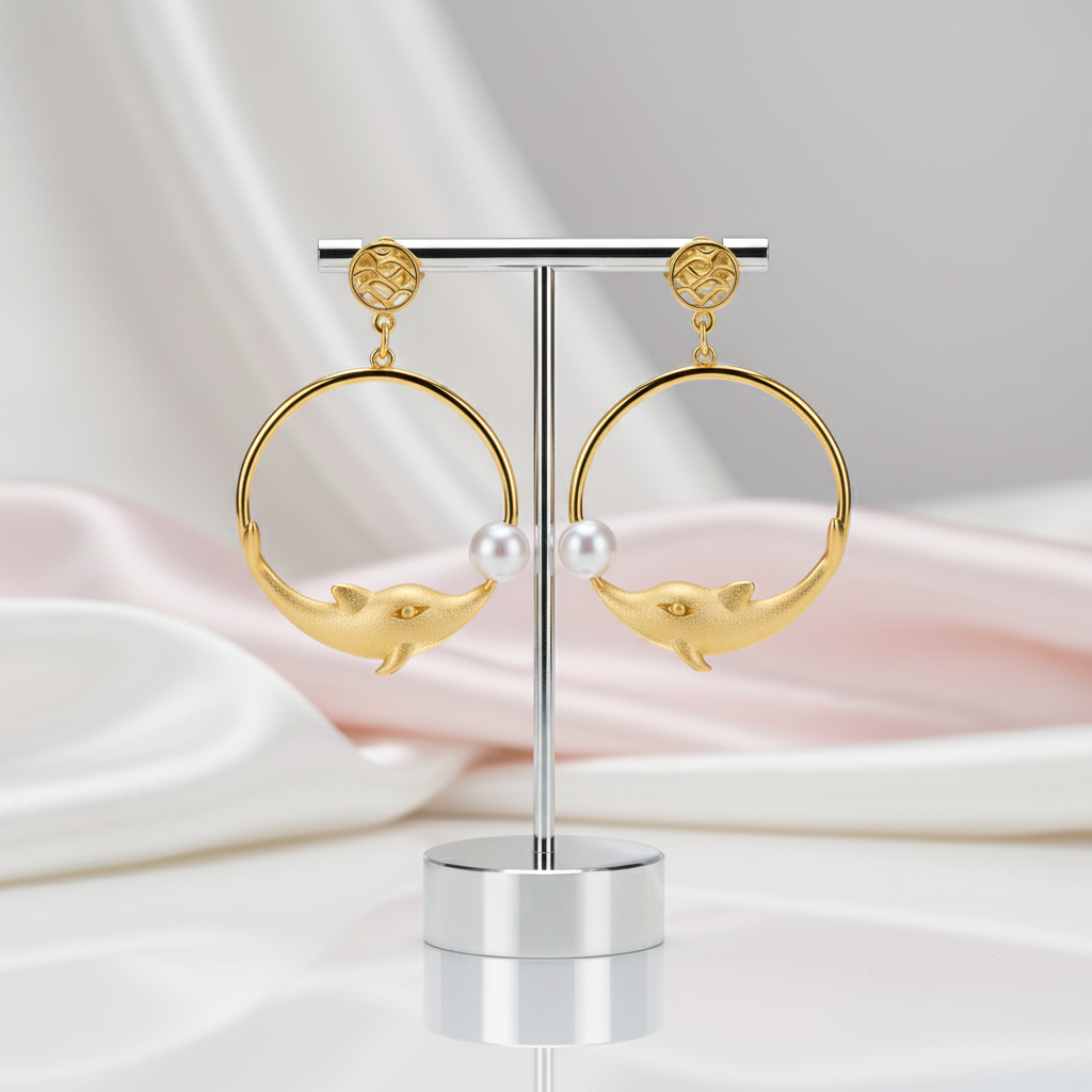 Joyful Dolphin Park Dangle Earrings-Black Diamonds New York