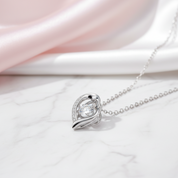 5.0mm D Color 0.5 Ct Diamond Option Heart Necklace-Black Diamonds New York