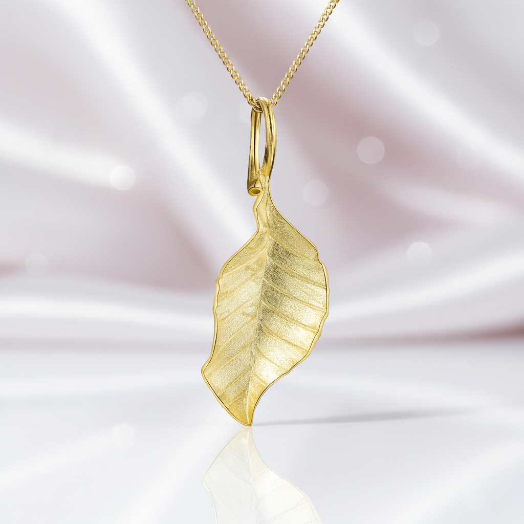 Elegant Autumn Long Leaves Necklace-Black Diamonds New York