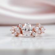 14k Rose Gold Diamond Wedding Band-Black Diamonds New York