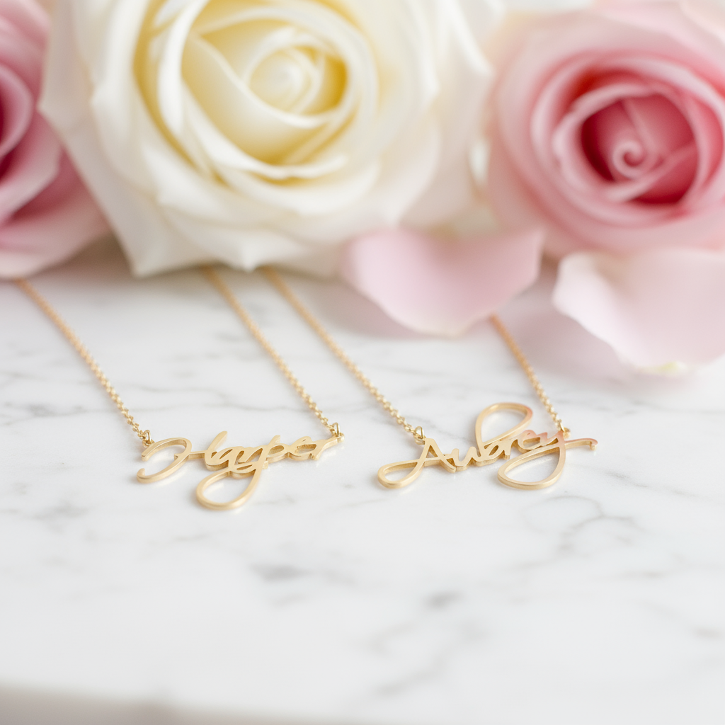 Loved Ones Handwriting Custom Necklace-Black Diamonds New York