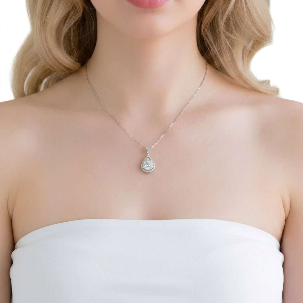 Water Drop Option Pouring Diamond Option Necklace-Black Diamonds New York