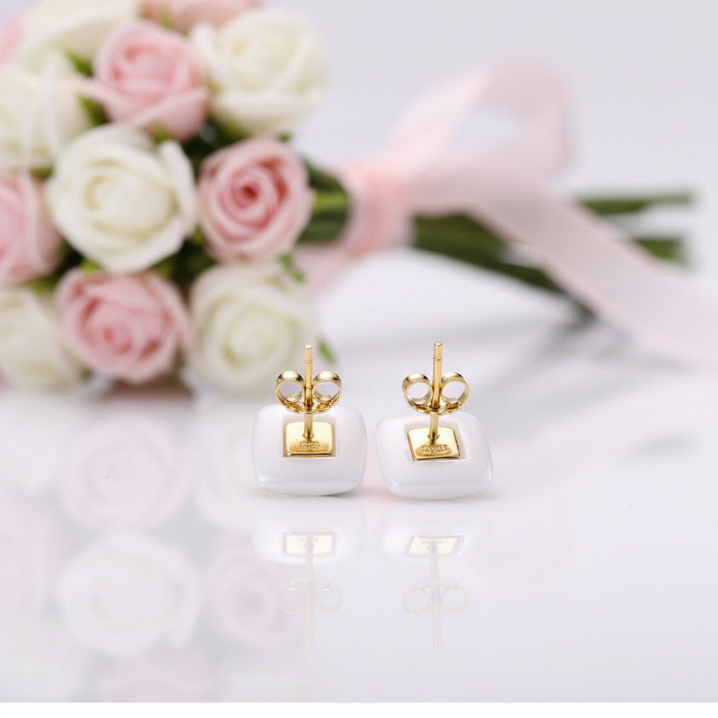 Golden Bee Stud Earrings-Black Diamonds New York