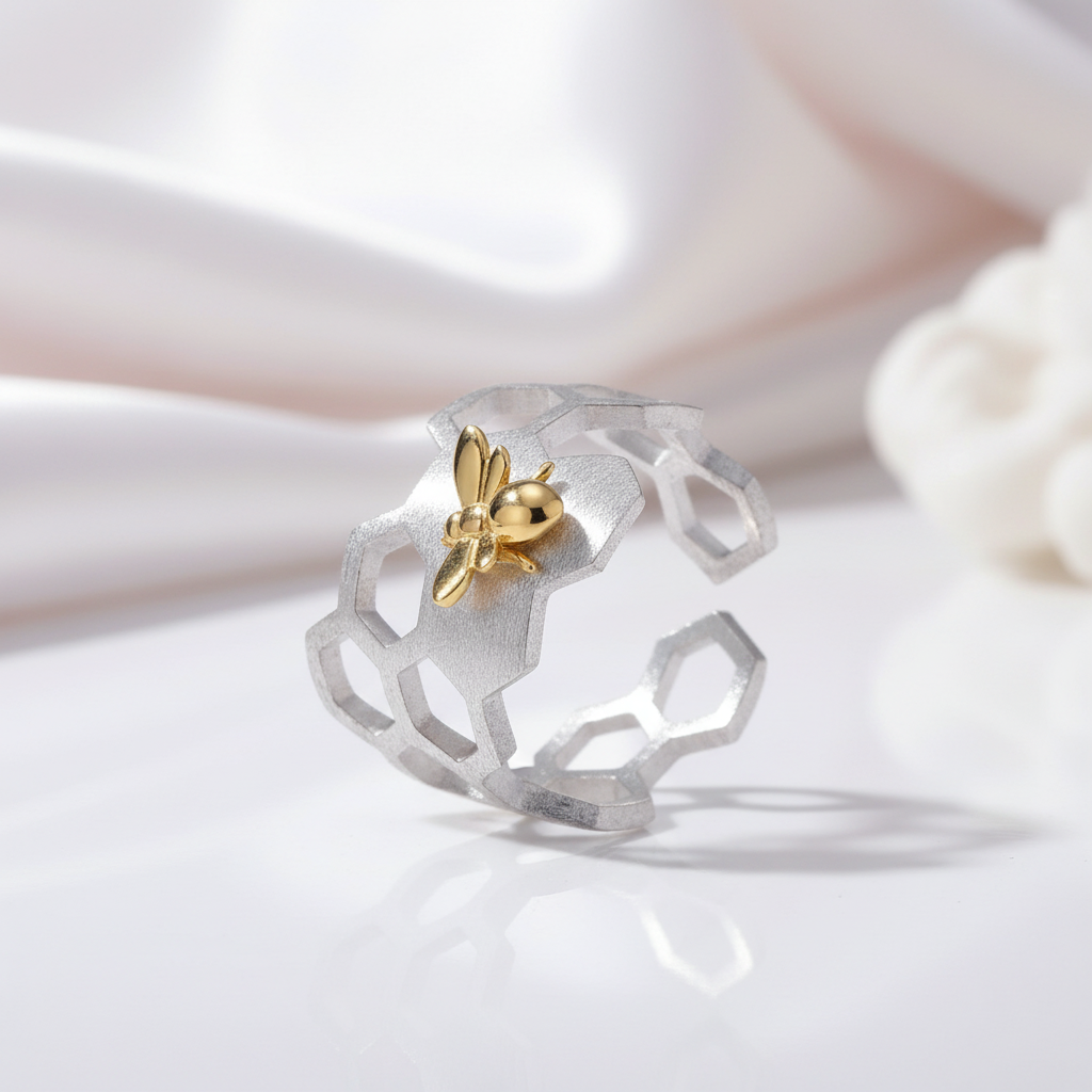 Home Guard Honeycomb Open Ring-Black Diamonds New York