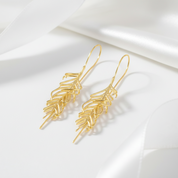 Fern Leaves Drop Earrings-Black Diamonds New York