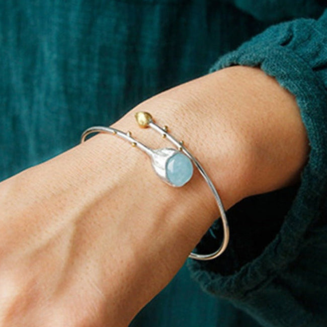 Elegant Lotus Buds Bangles-Black Diamonds New York