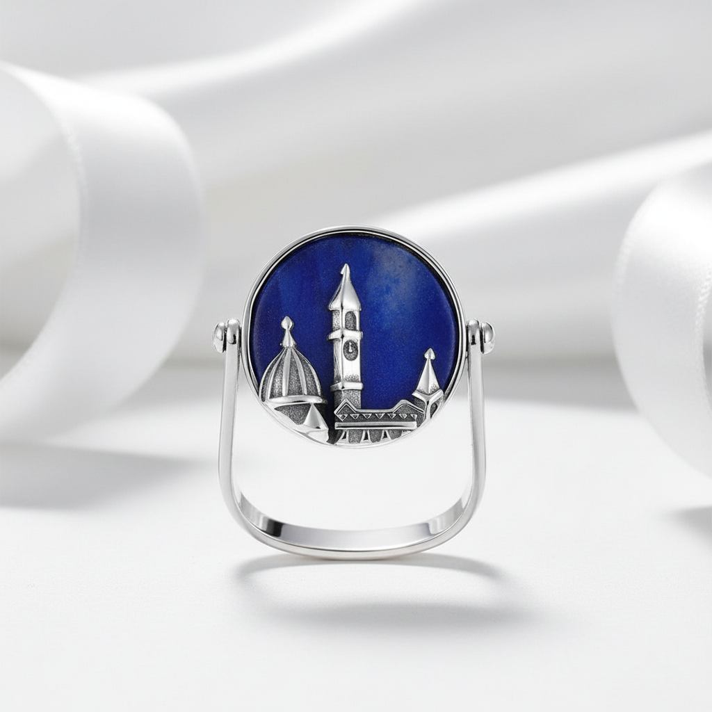 Florence Cathedral Gemstone Ring-Black Diamonds New York