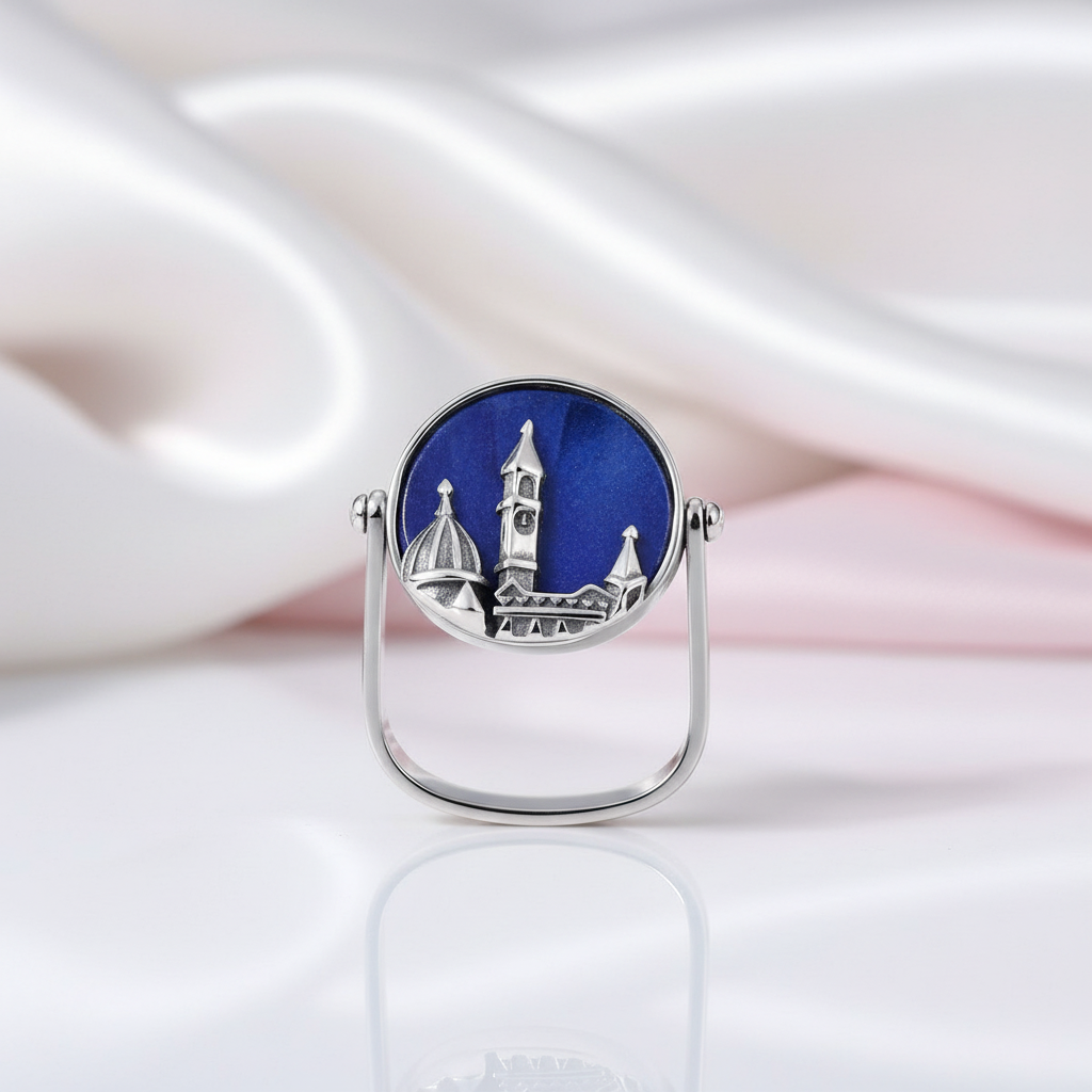 Florence Cathedral Gemstone Ring-Black Diamonds New York