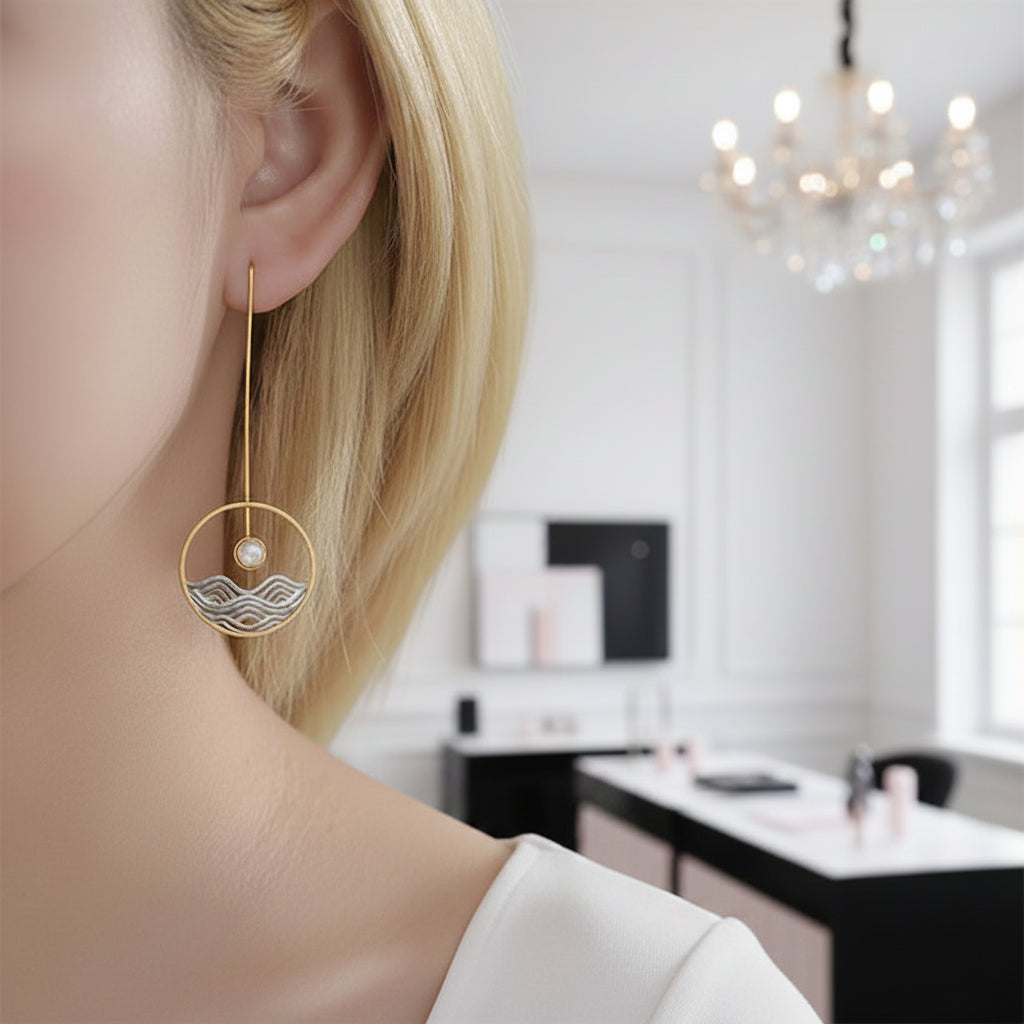 The Moonlight Dangle Earrings-Black Diamonds New York
