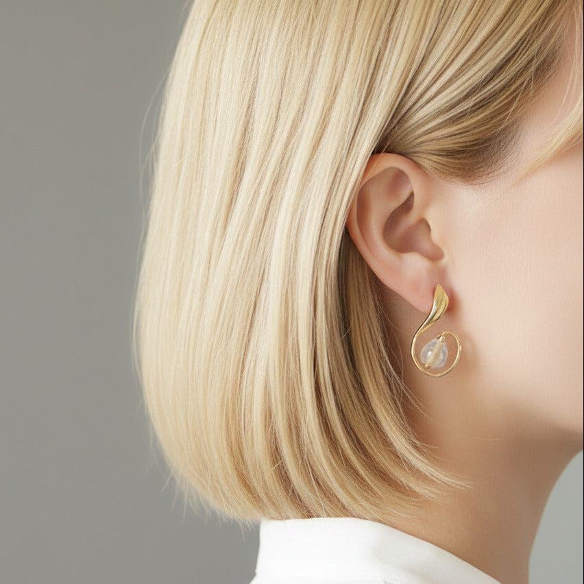 Lily of the Valley Flower Drop Earrings-Black Diamonds New York