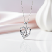 Custom Mother Baby Pendant Necklace-Black Diamonds New York