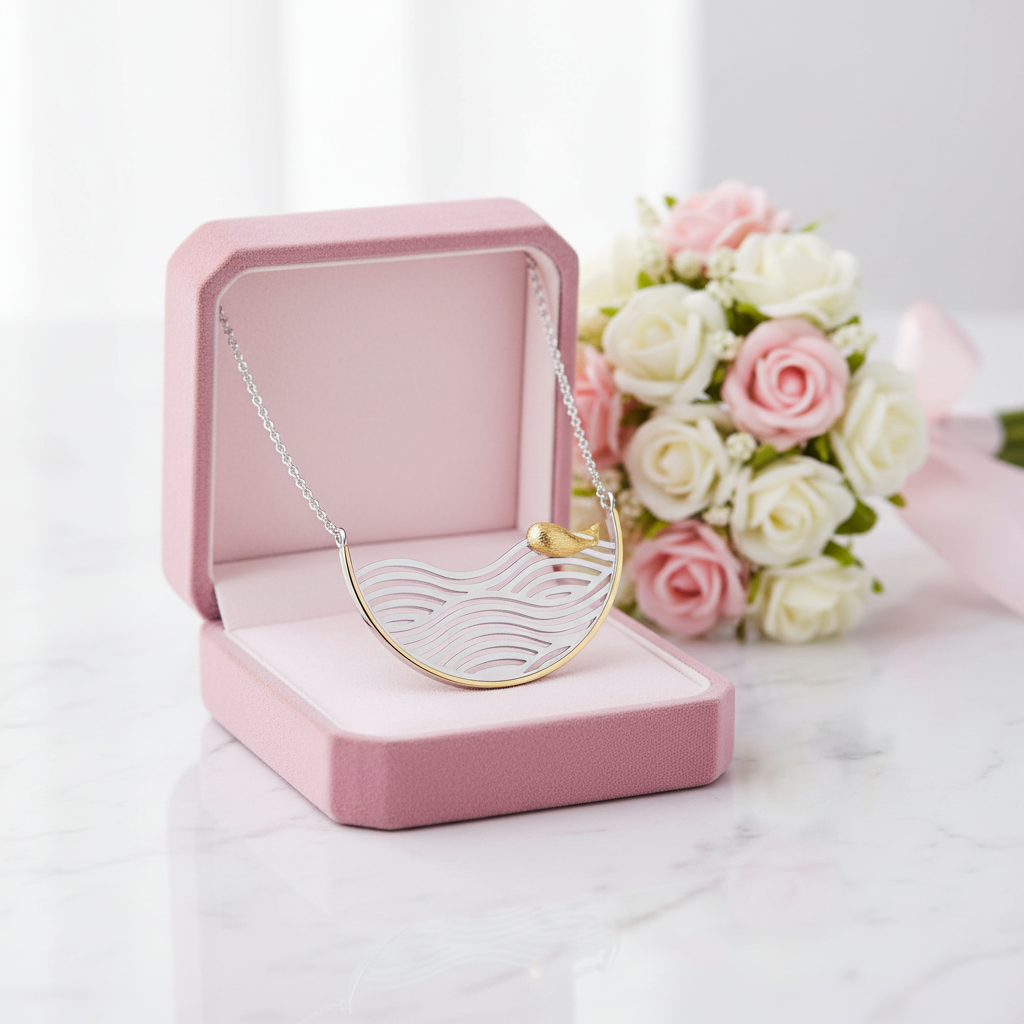 Swimming Fish Necklace-Black Diamonds New York