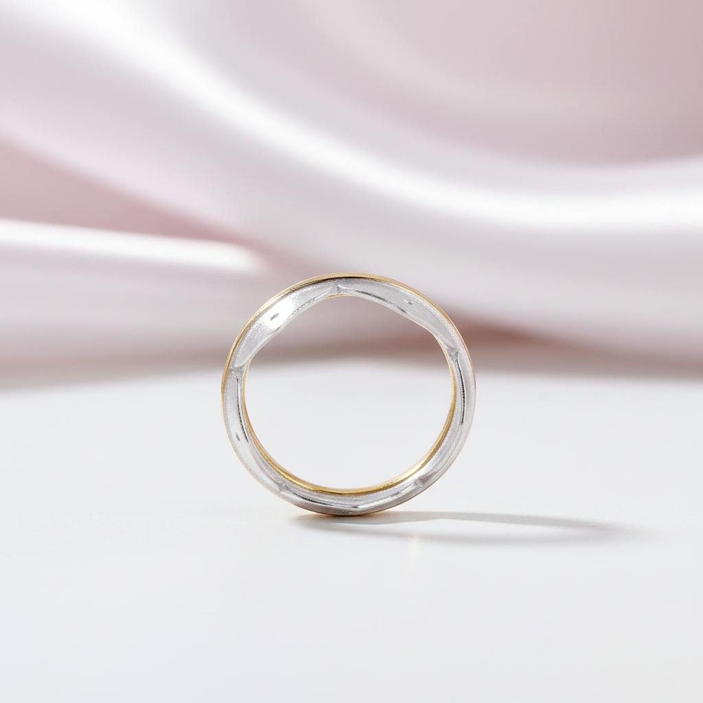 Minimalist Lotus Flower Ring-Black Diamonds New York
