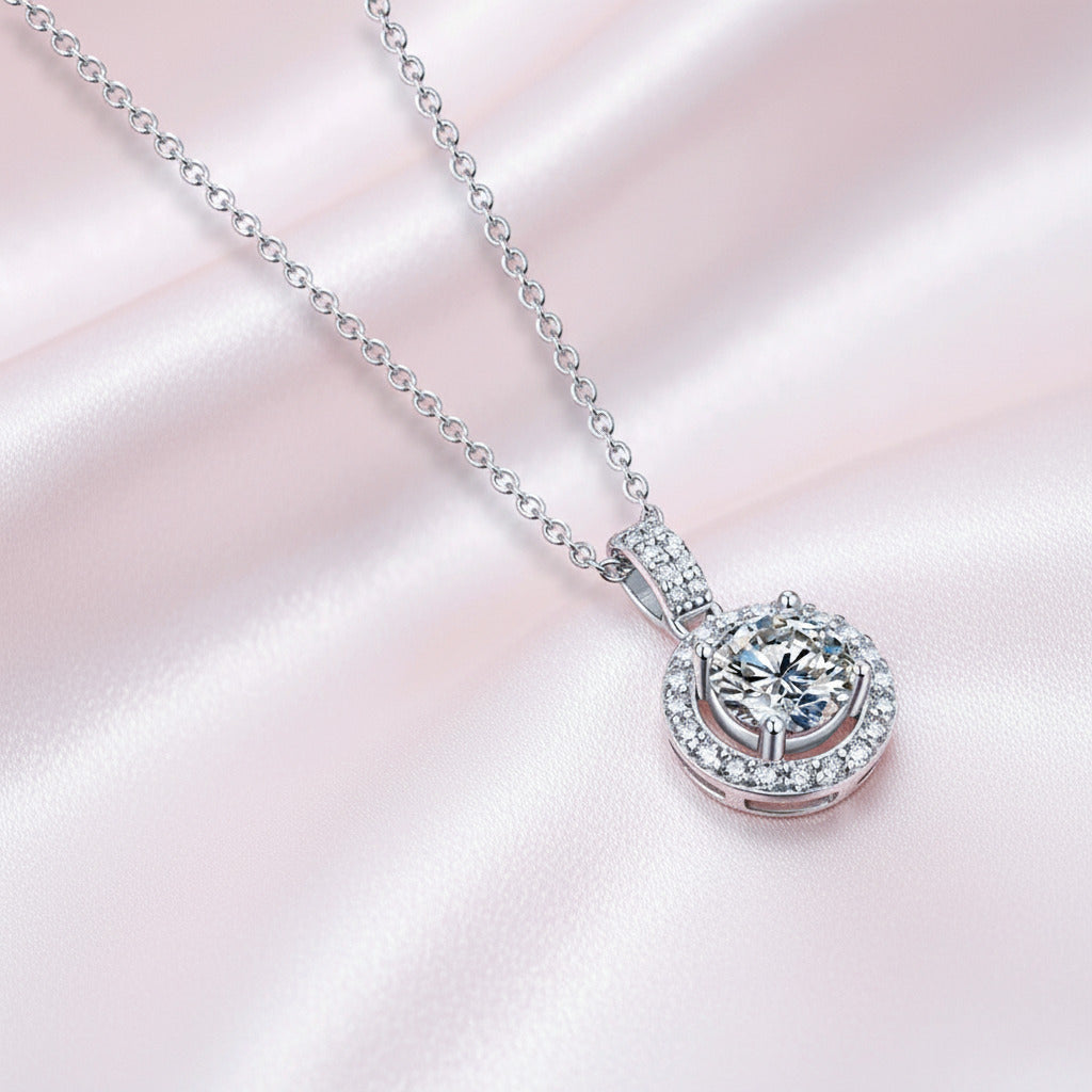 1.0 Ct Round Diamond Twinkle Pendant Necklace-Black Diamonds New York