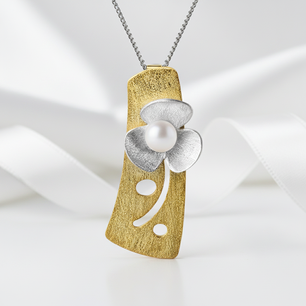 Fresh Clover Flower Pendant-Black Diamonds New York