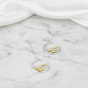 Cute Moving Happy Fishes Dangle Earrings-Black Diamonds New York