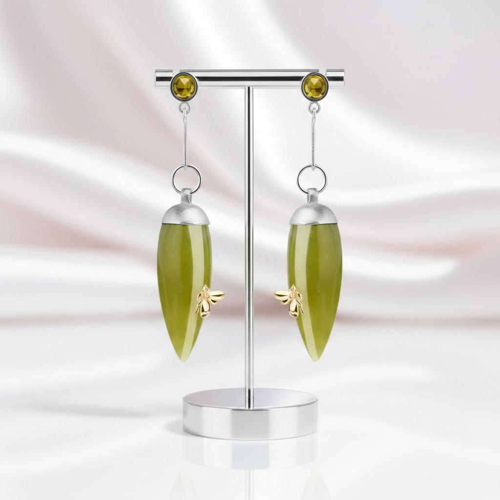 Vintage Elegant Drop Earrings-Black Diamonds New York