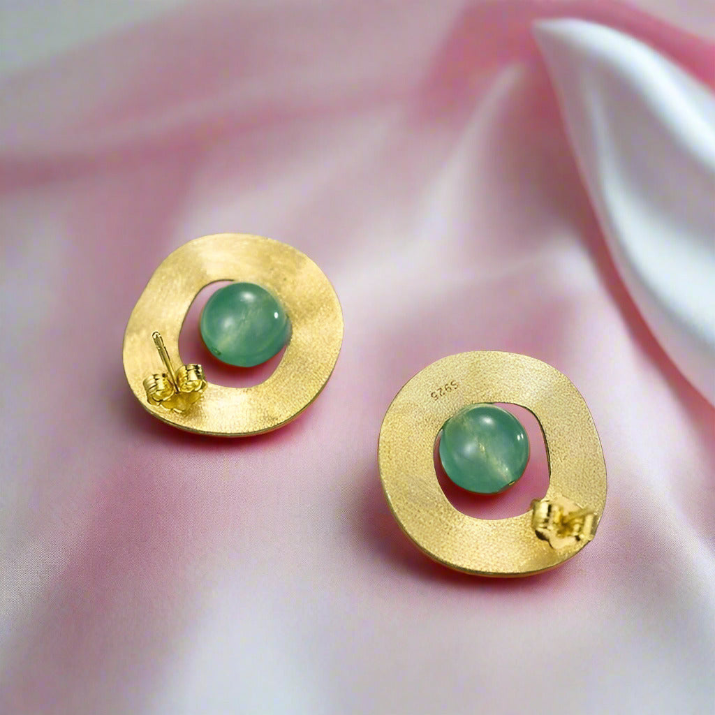 Minimalist Uneven Round Stud Earrings-Black Diamonds New York