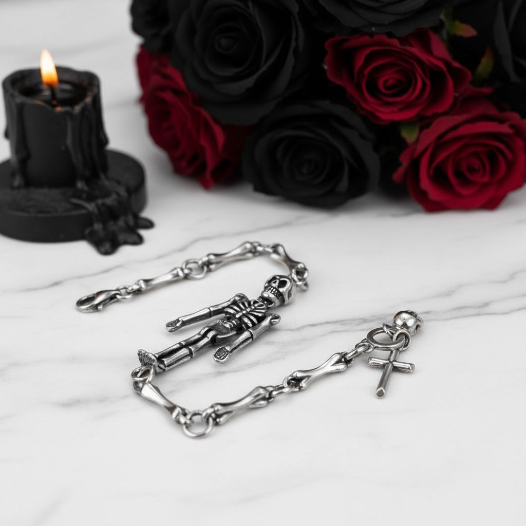 Cross Domineering Skeleton Retro Bracelet-Black Diamonds New York