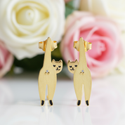 Long Naughty Kitten Stud Earrings-Black Diamonds New York