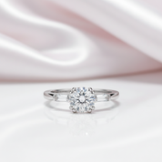 1.0 Ct Round Cut D Color Diamond Option Engagement Ring-Black Diamonds New York