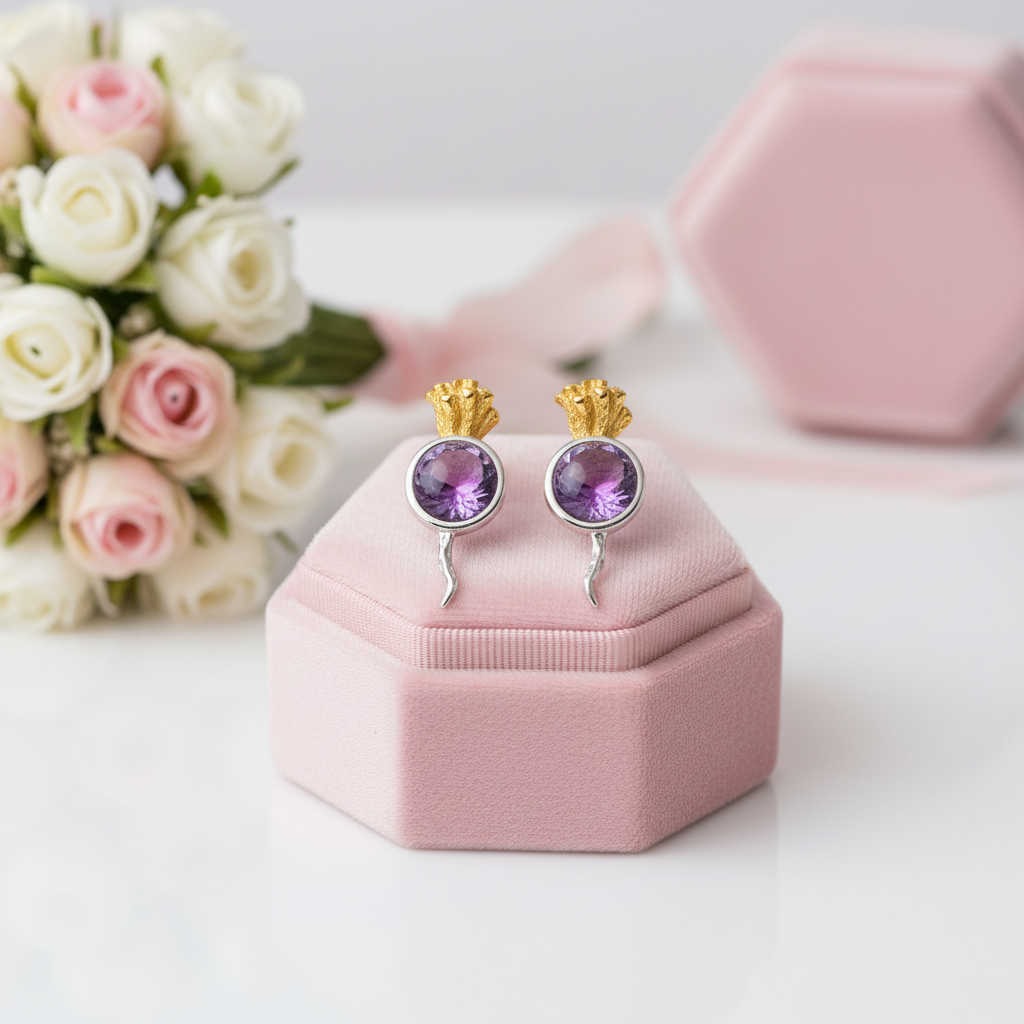 Unique Radish Stud Earrings-Black Diamonds New York
