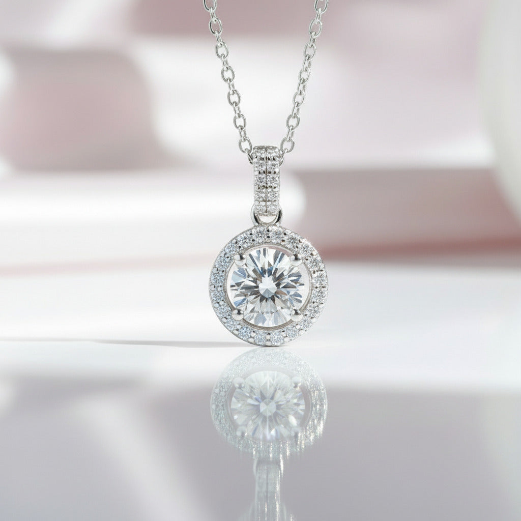 1.0 Ct Round Diamond Twinkle Pendant Necklace-Black Diamonds New York