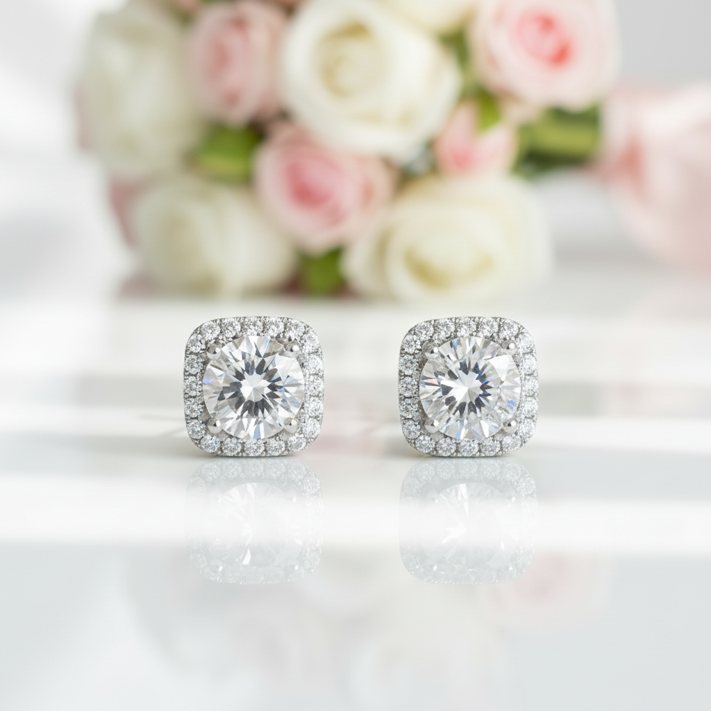 1.0 Ct D Color VVS1 Diamond Option Earrings-Black Diamonds New York