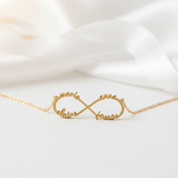 Custom One-Four Name Infinity Necklace-Black Diamonds New York