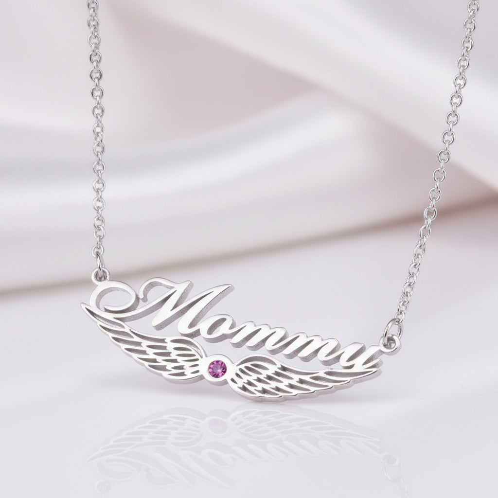 Custom Name Necklace Birthday Stone-Black Diamonds New York