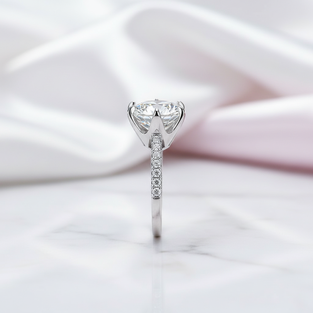 5.0 Ct Diamond Classic Engagement Ring-Black Diamonds New York