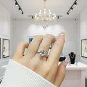 1.0 Ct Round Cut Diamond Snowflake Engagement Ring-Black Diamonds New York