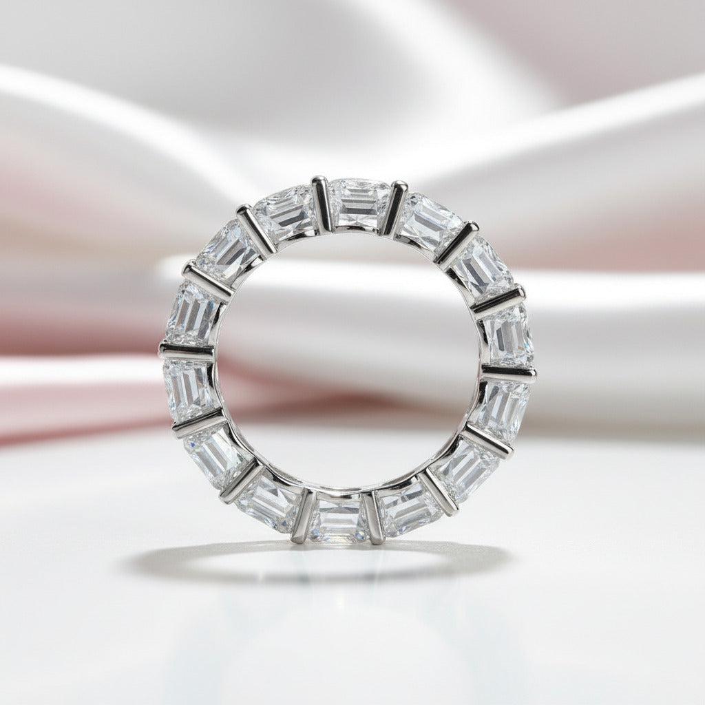 7.0 Ct 5mm Round Cut Full Eternity Diamond Wedding Band-Black Diamonds New York