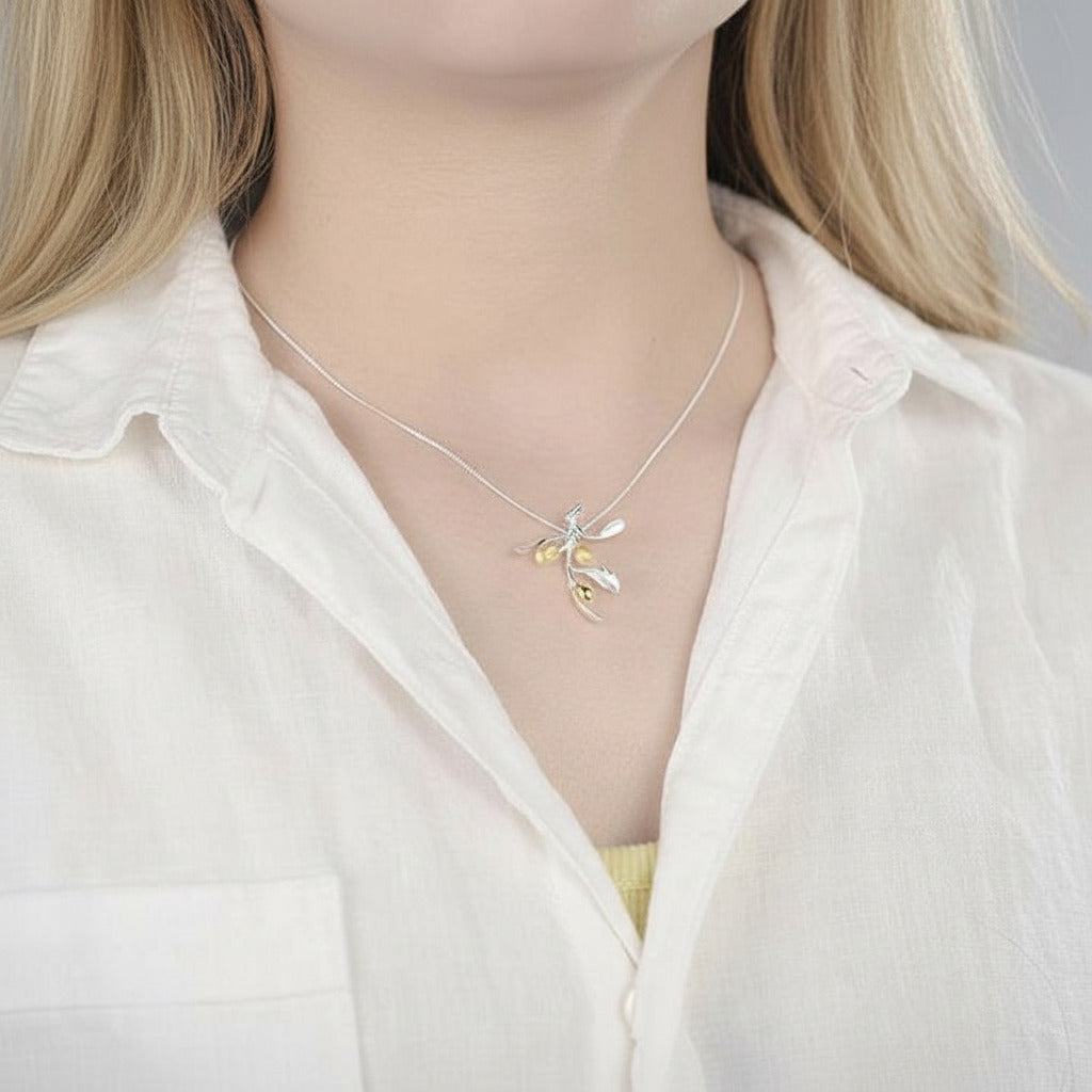 Olive Leaves and Fruits Necklace-Black Diamonds New York