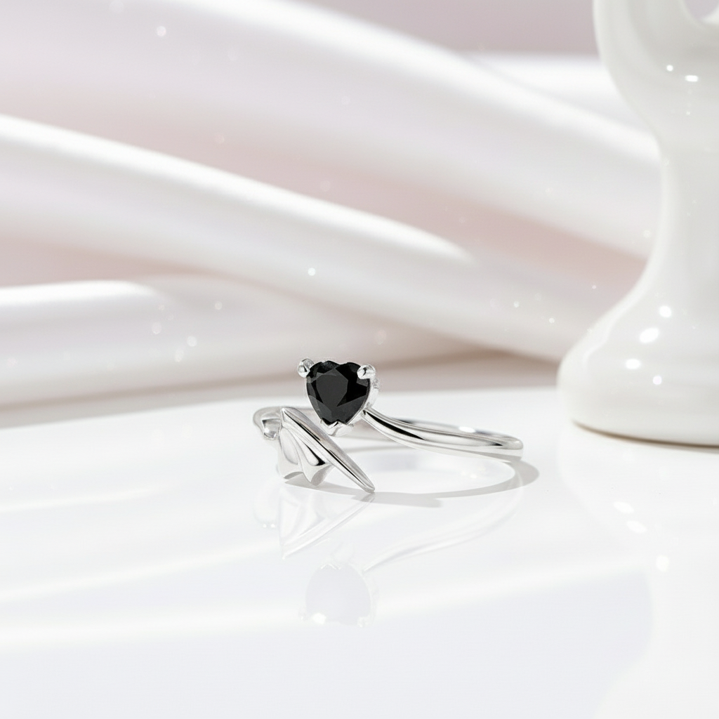 Cool Black Devil Heart Diamond Jewelry Set-Black Diamonds New York