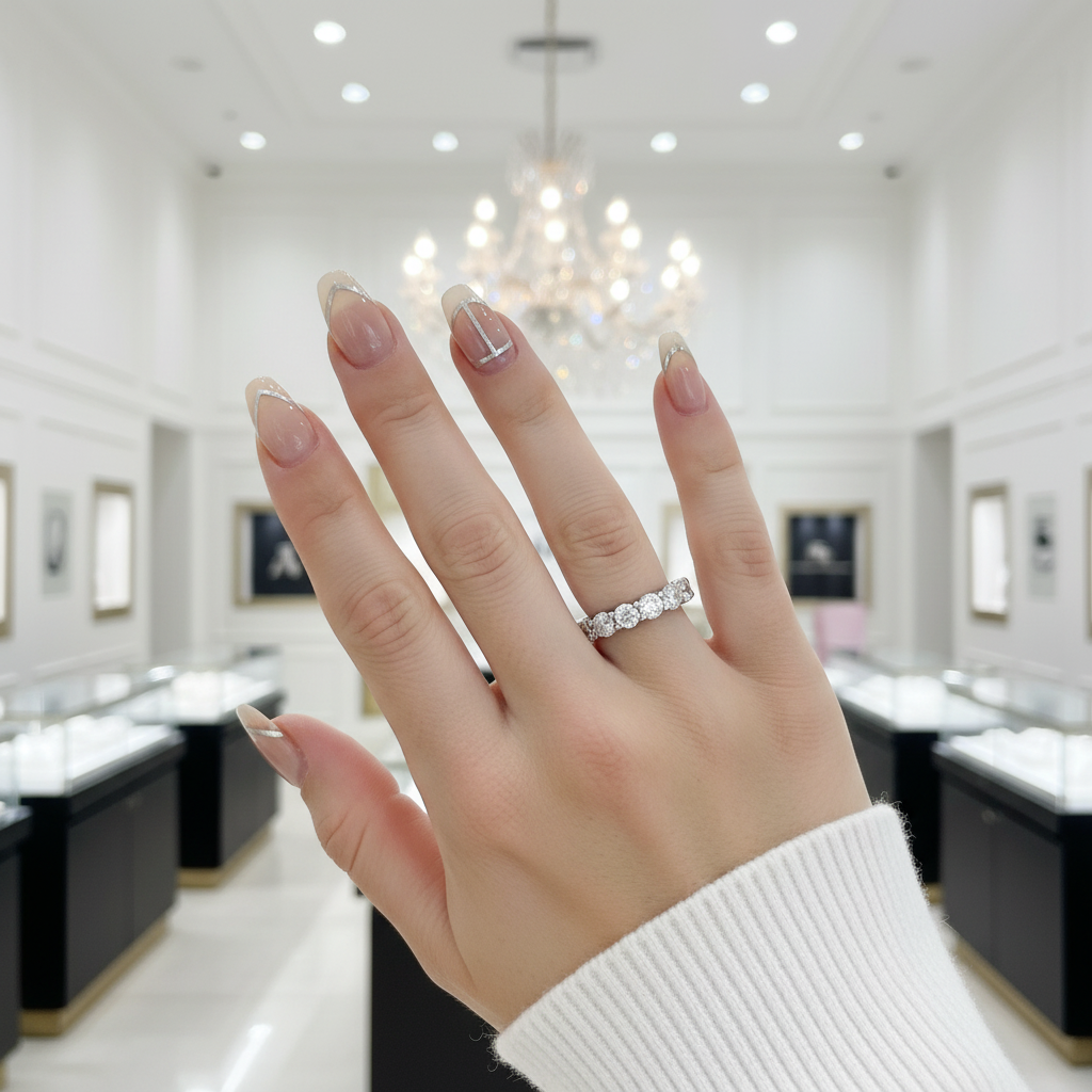 7.0 Ct 5mm Round Cut Full Eternity Diamond Wedding Band-Black Diamonds New York