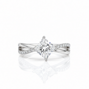 Princess Cut Diamond Option Twist Engagement Ring-Black Diamonds New York