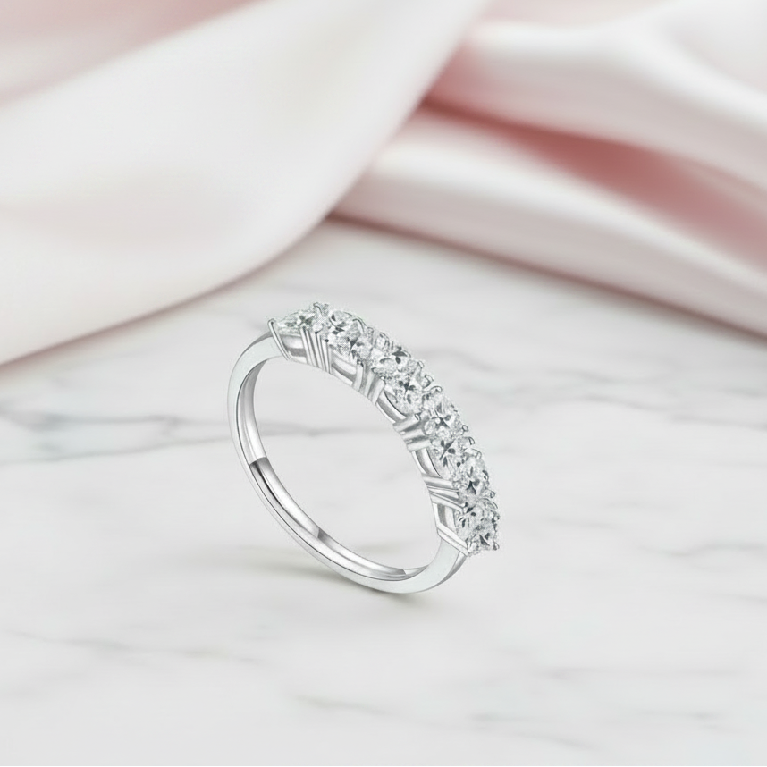 1.0 Ct Heart Cut Diamond Option Wedding Band-Black Diamonds New York