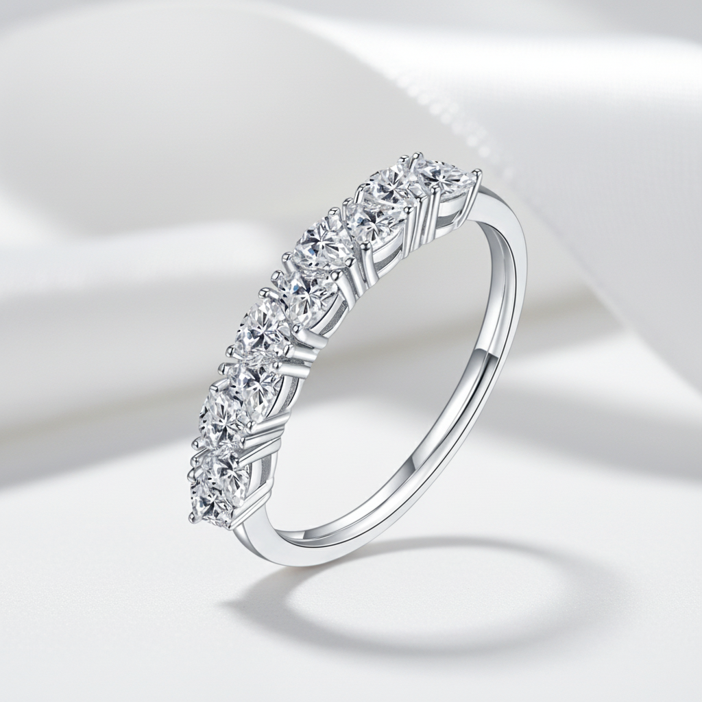 1.0 Ct Heart Cut Diamond Option Wedding Band-Black Diamonds New York