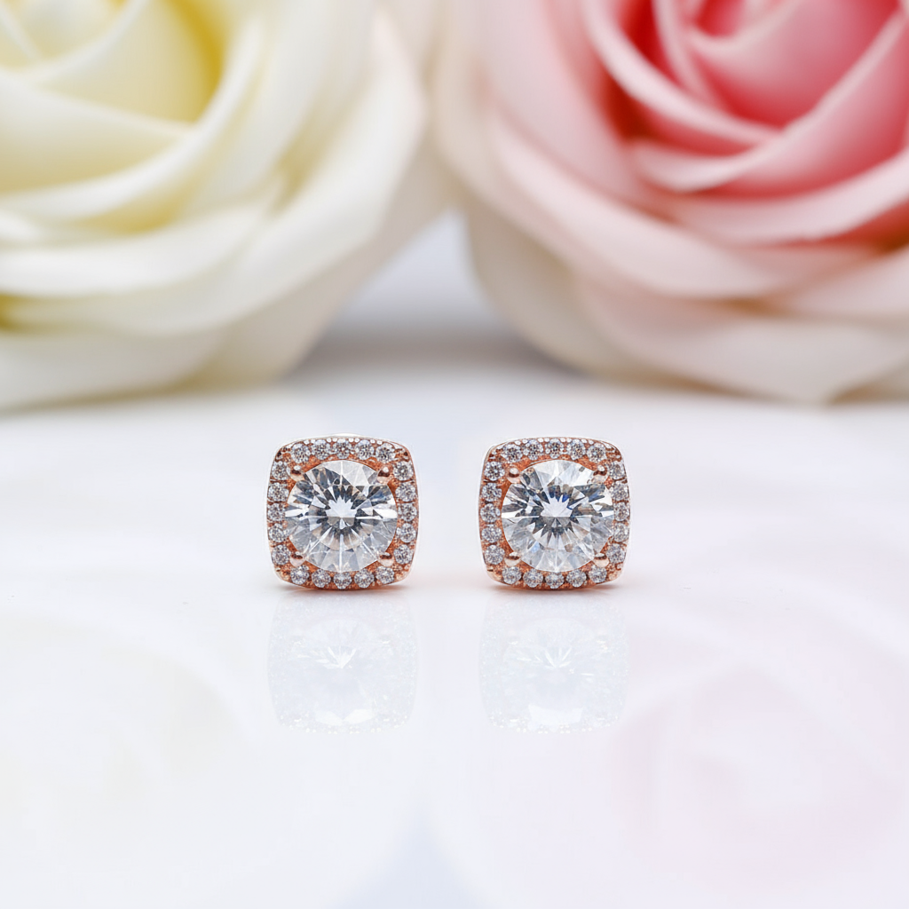 Round Diamond Attractive Character Stud Earrings-Black Diamonds New York