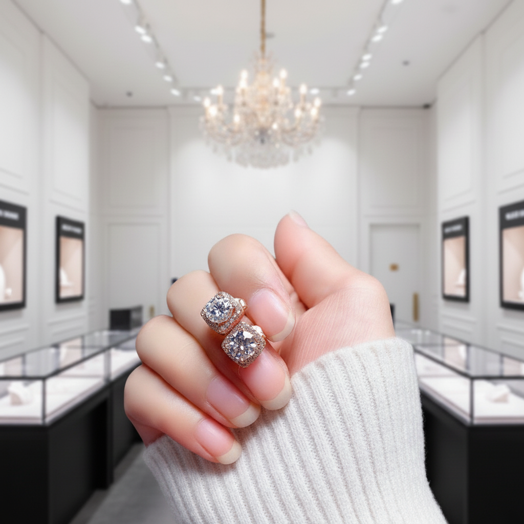 Round Diamond Attractive Character Stud Earrings-Black Diamonds New York