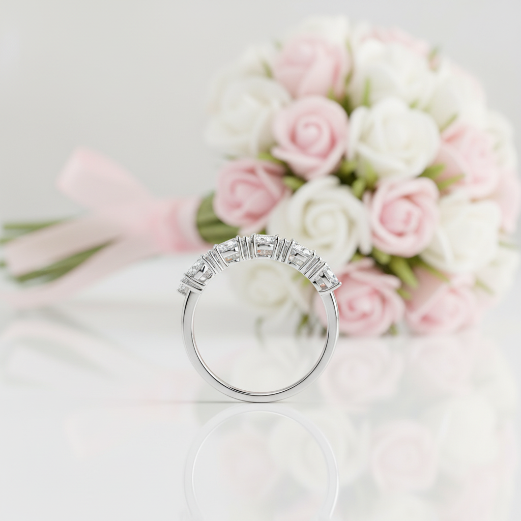 1.0 Ct Heart Cut Diamond Option Wedding Band-Black Diamonds New York