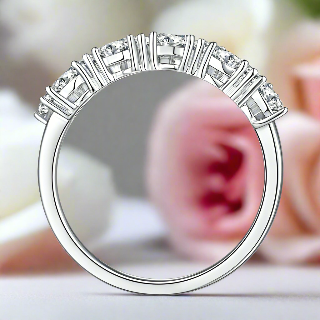 1.0 Ct Heart Cut Diamond Wedding Band-Black Diamonds New York