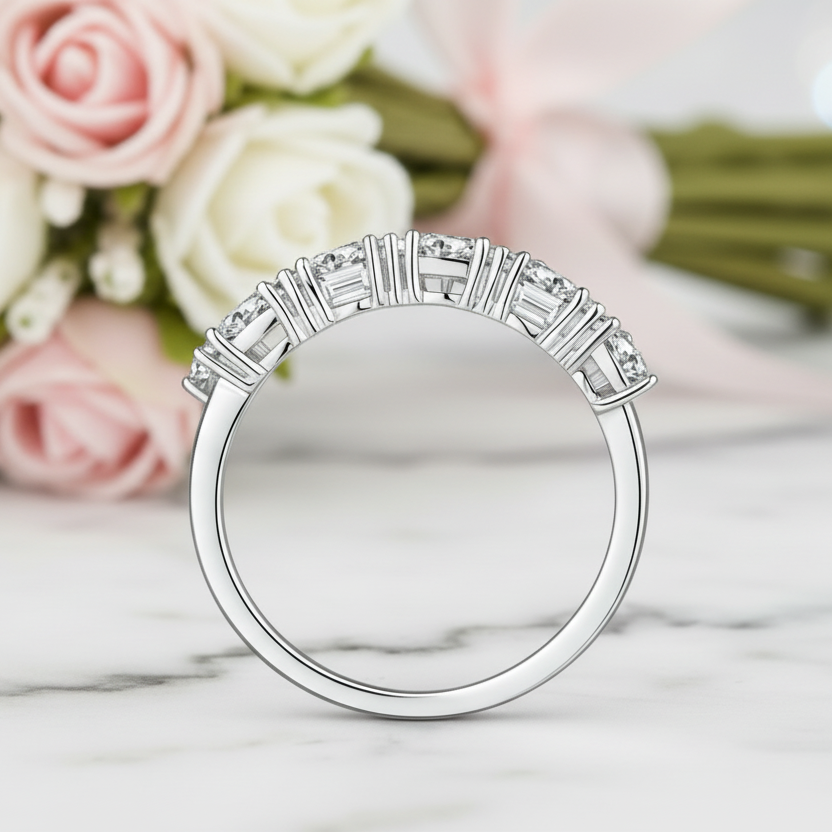1.0 Ct Heart Cut Diamond Option Wedding Band-Black Diamonds New York