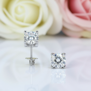 Round Diamond Cow Head Stud Earrings-Black Diamonds New York