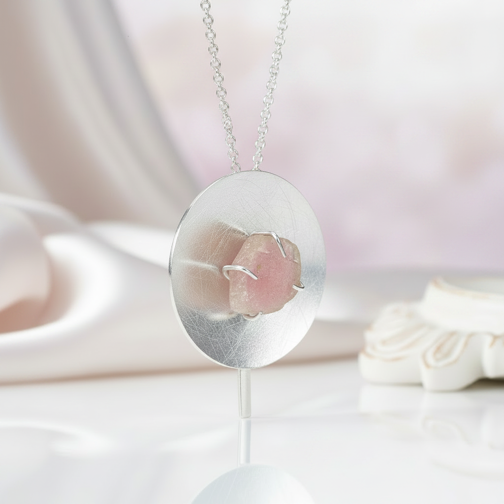 Tourmaline Gemstone Round Necklace-Black Diamonds New York