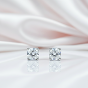 Round Diamond Option Cow Head Stud Earrings-Black Diamonds New York