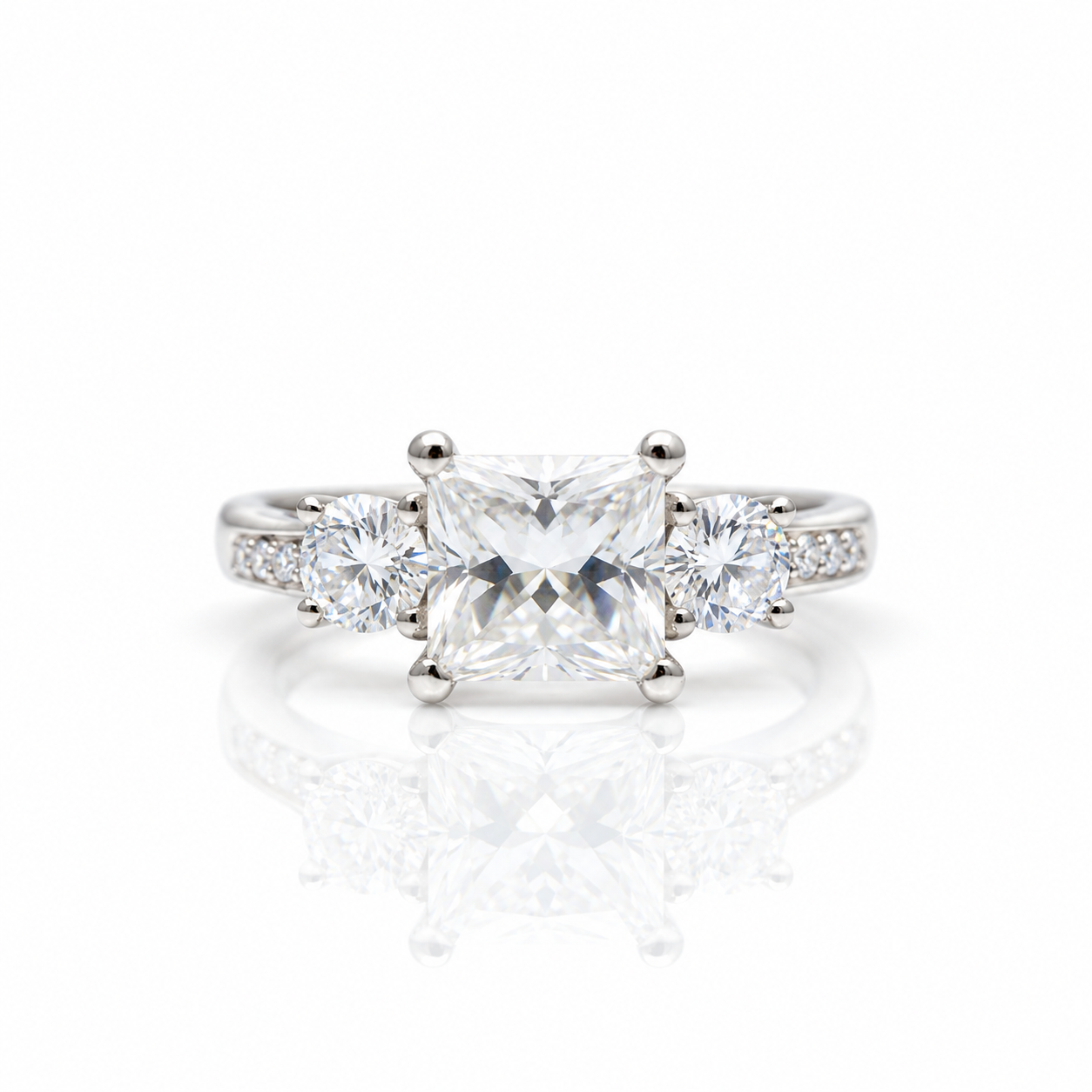 18k Princess Cut Diamond Option Twist Engagement Ring-Black Diamonds New York